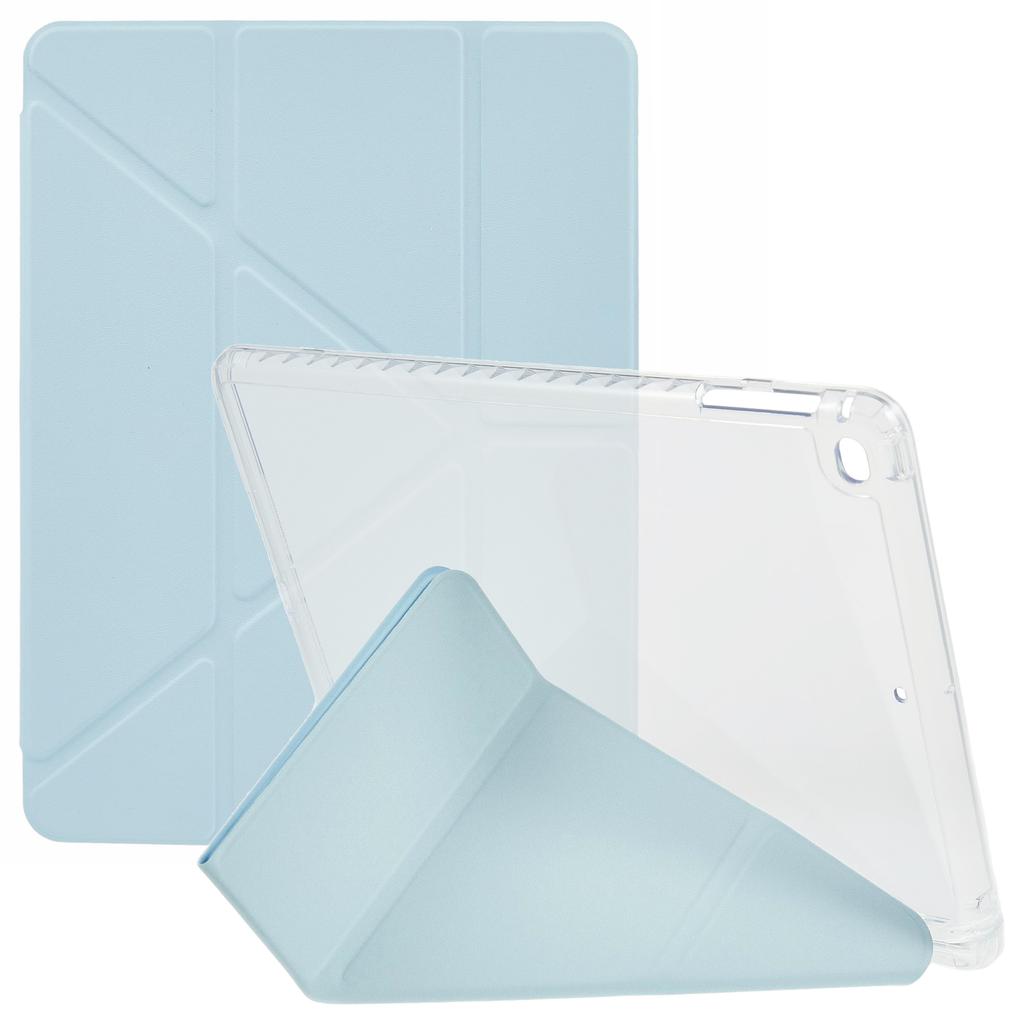 Tablet Case For iPad 9.7-inch (2018)/(2017)/Air 2/Air (2013) , Origami Stand Clear Back PU Leather Cover