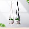 Cotton Linen Woven Plant Hanger Net Bag, Hanging Flower Pot Basket for Indoor Home Decor, Handmade DIY Green Plant Hanger