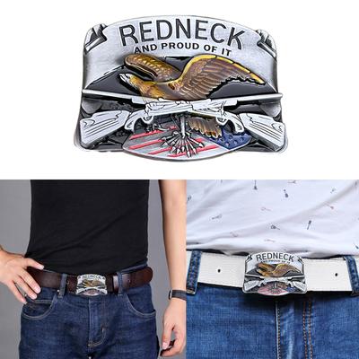 Kreativ geprägte Guns&Eagle Form Schnalle Gürtel DIY Komponenten Western Rock Stil Metall Gürtelschnalle für Erwachsene Unisex