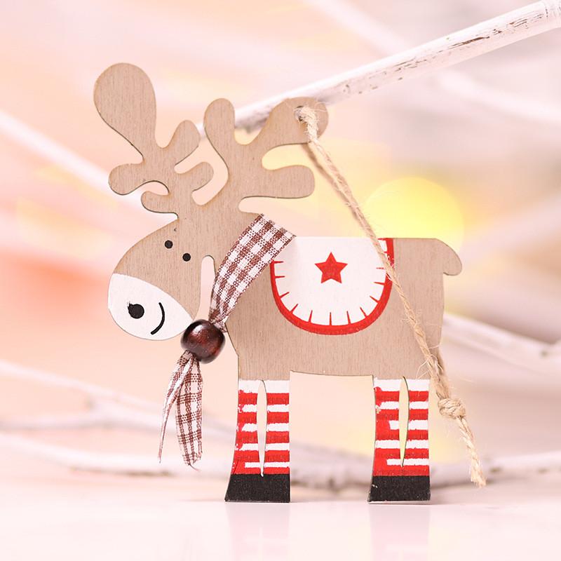 Wooden Joyful Christmas Reindeer Ornaments Playful Colorful Decorations For Celebrations Festive
