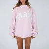 Embroidered Women's Half-High Collar Loose Pullover Sweatshirt, Long-Sleeved Winter Top