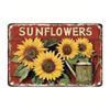 Vintage Rusty Sunflower Metal Wall Art Poster for Garden Outdoor Decor