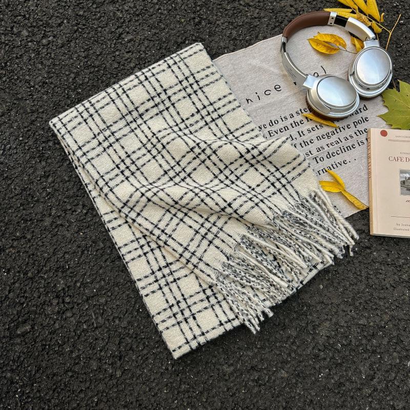 

Высококачественная клетчатая шаль для женщин - Осень/Зима 2025, корейский стиль, утолщенный шарф из искусственного кашемира