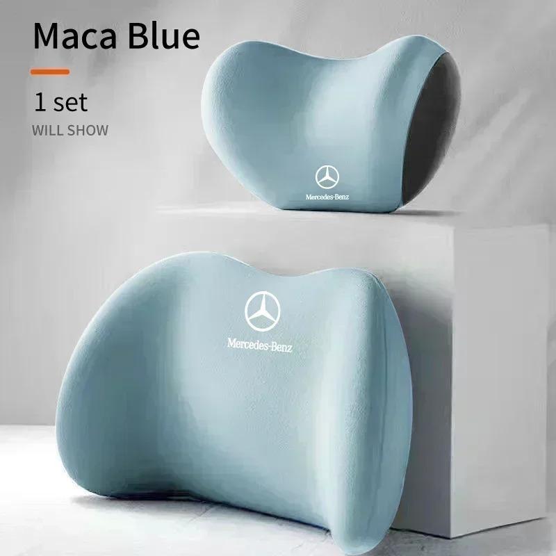 FA02Car Lumbar Back Support Headrest Neck Pillow Car Seat Cushion For Mercedes Benz AMG A B C E S V Class A180 CLK CLA GLE C200 C300