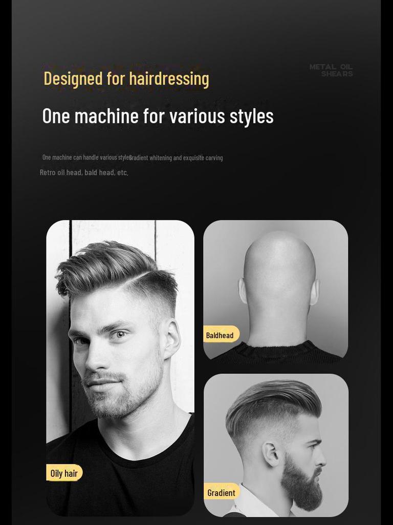 Rechargeable Electric Men's Hair Clipper: Waterproof, Special Carving Design