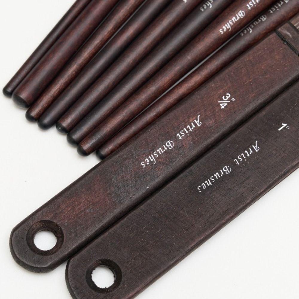 10Pcs Wooden Handle Paint Brush Pen Set Animal Hair Art Supplies Painting Brush Set  Acrylic