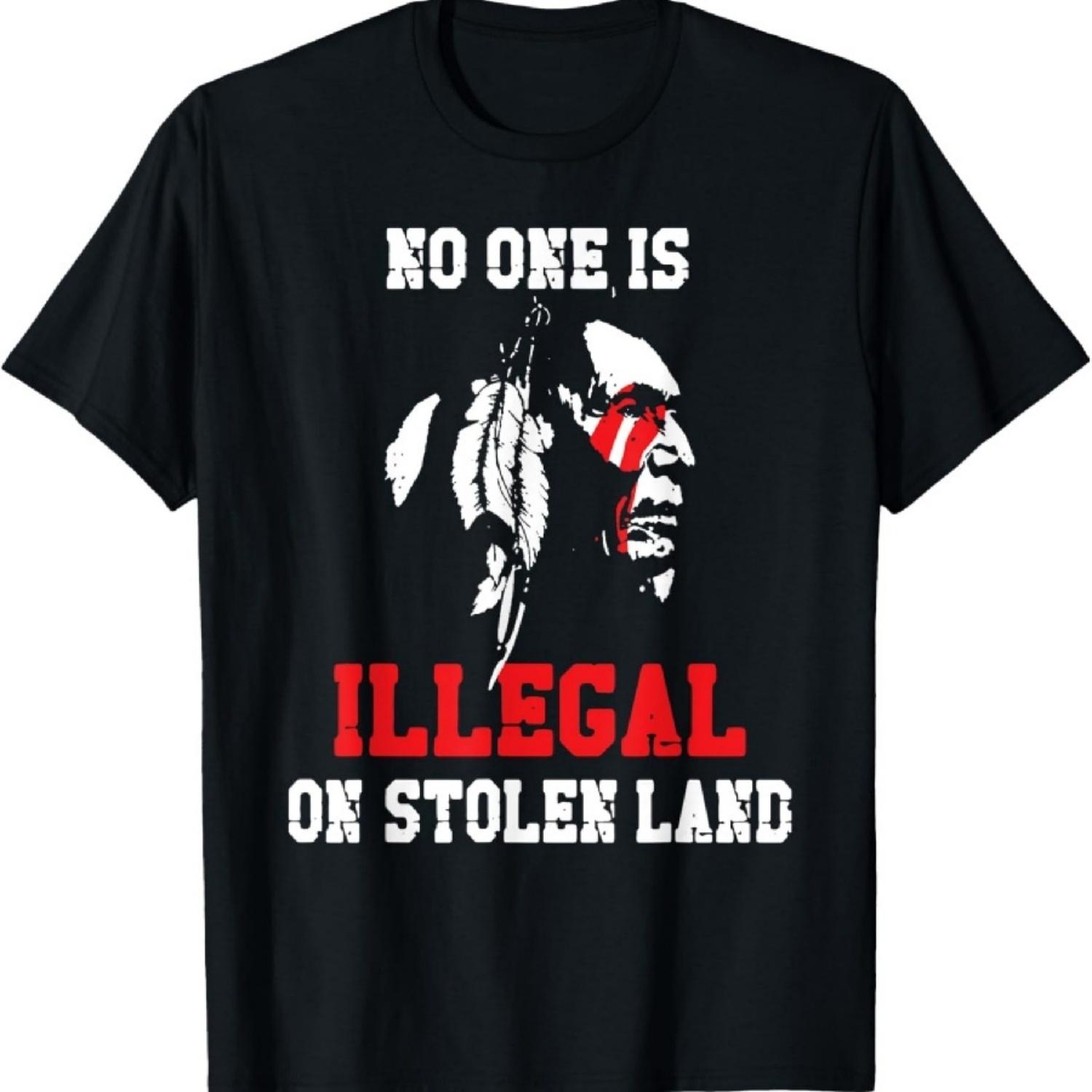 No one is illegal on stolen Land Indigenous Immigrants T-Shirt XXXXXL чёрный