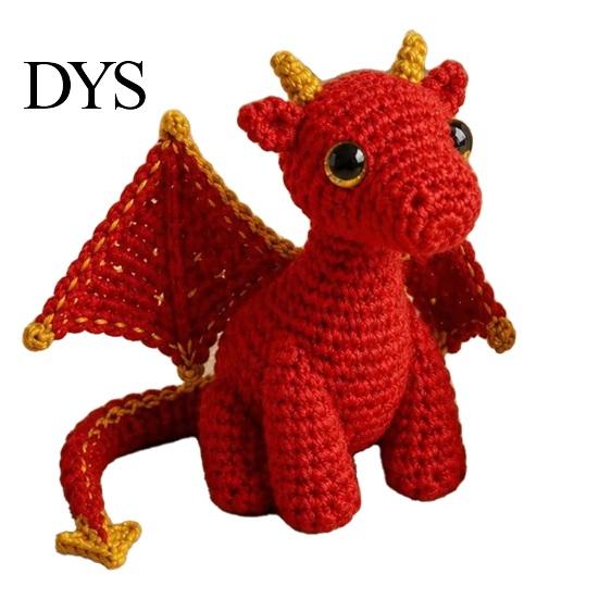 Crochet Dragon Doll with Card, Emotional Support Handmade Decor, Mini Decor Knitting Ornament, Inspirational Gifts for Family Friends Toy