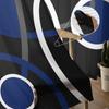 Blau Schwarz Geometrisch Abstrakt Linien Transparente Vorhänge zur Wohnzimmerdekoration Fenstervorhänge Küche Tüll Voile Vorhänge