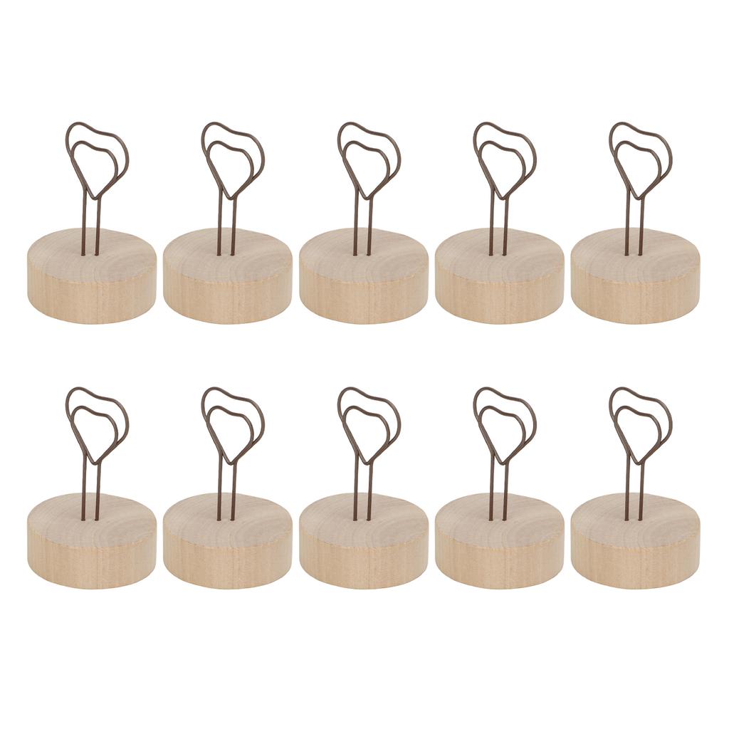 10Pcs Table Card Holder Retro Heart Shape Cute Design Business Card Photo Holder for Office Home Des