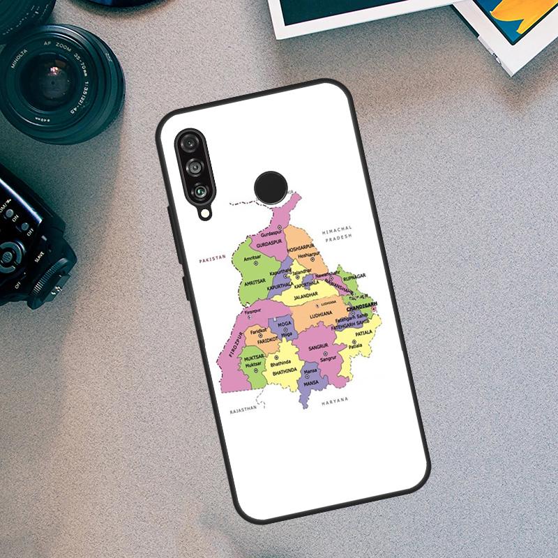 Punjab Map Outline For Huawei Nova Y70 Y91 Y72 Y73 Y60 Y90 Y61 8i 7i 11i 12i 12s 9 10 SE P20 P30 P40 Lite Case