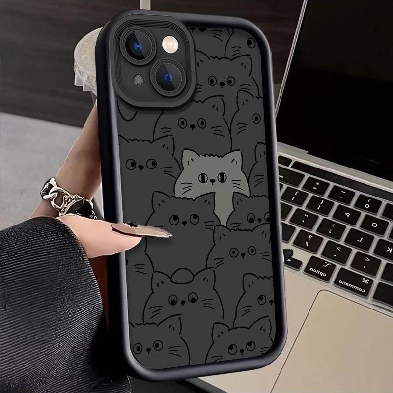 Cute full screen cat iPhone17Promax mobile phone case ladder applicable to Apple 16promax all-inclusive Tianyan