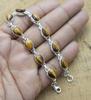 Solid 925 Sterling Silver Tiger Eye Gemstone Handmade Designer Boho Tennis Bracelet Charm Jewelry