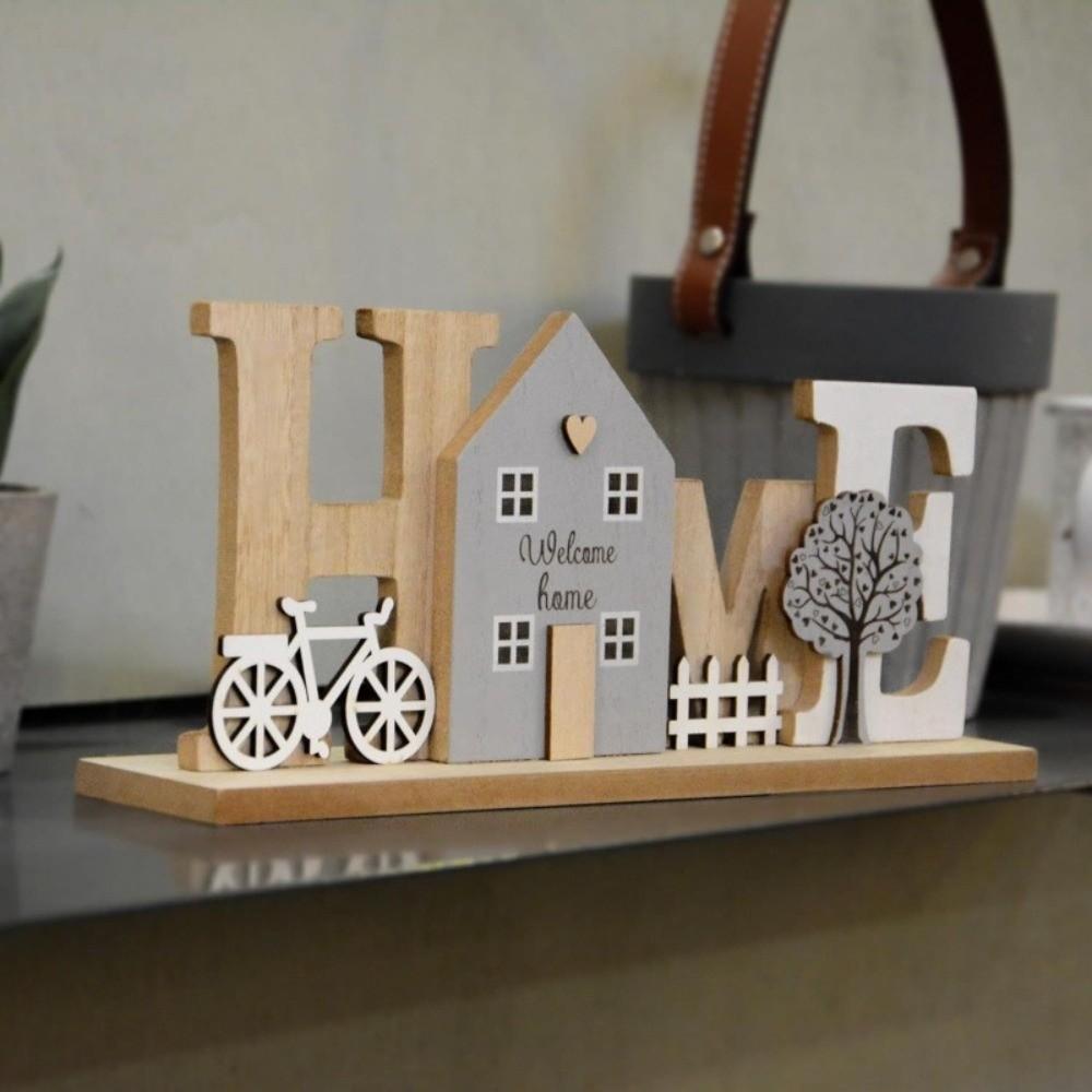 Holz HOME Ornament Einfaches Design Holzbuchstabenbrett Modische Holzhandwerkskunst Hochzeitsdekoration