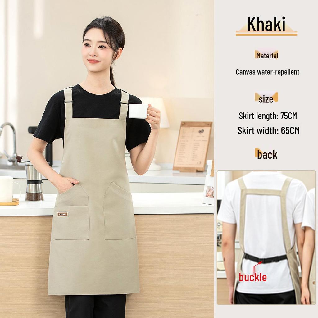 Buckle Strap Waterproof Canvas Apron for Waitstaff - Free Logo Printing