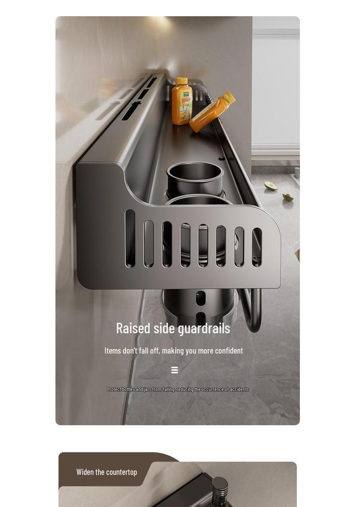 Wall-Mounted No-Drill Kitchen Spice Rack & Knife Holder