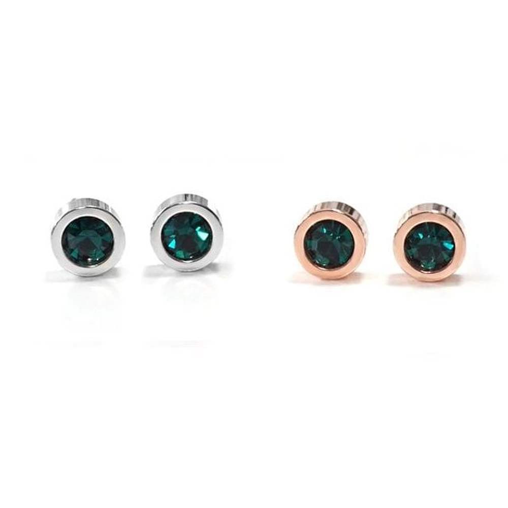 E396 Emerald Austrian Genuine Crystal Earrings