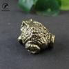 Brass Golden Toad Lucky Tea Pet Vintage Simulation Animal Figurines Miniatures Home Office Desk Ornament Car Decoration Crafts