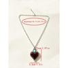 American Western Style Heart-Shaped Alloy Necklace, Vintage Distressed Artificial Turquoise & Burgundy Heart Pendant Choker