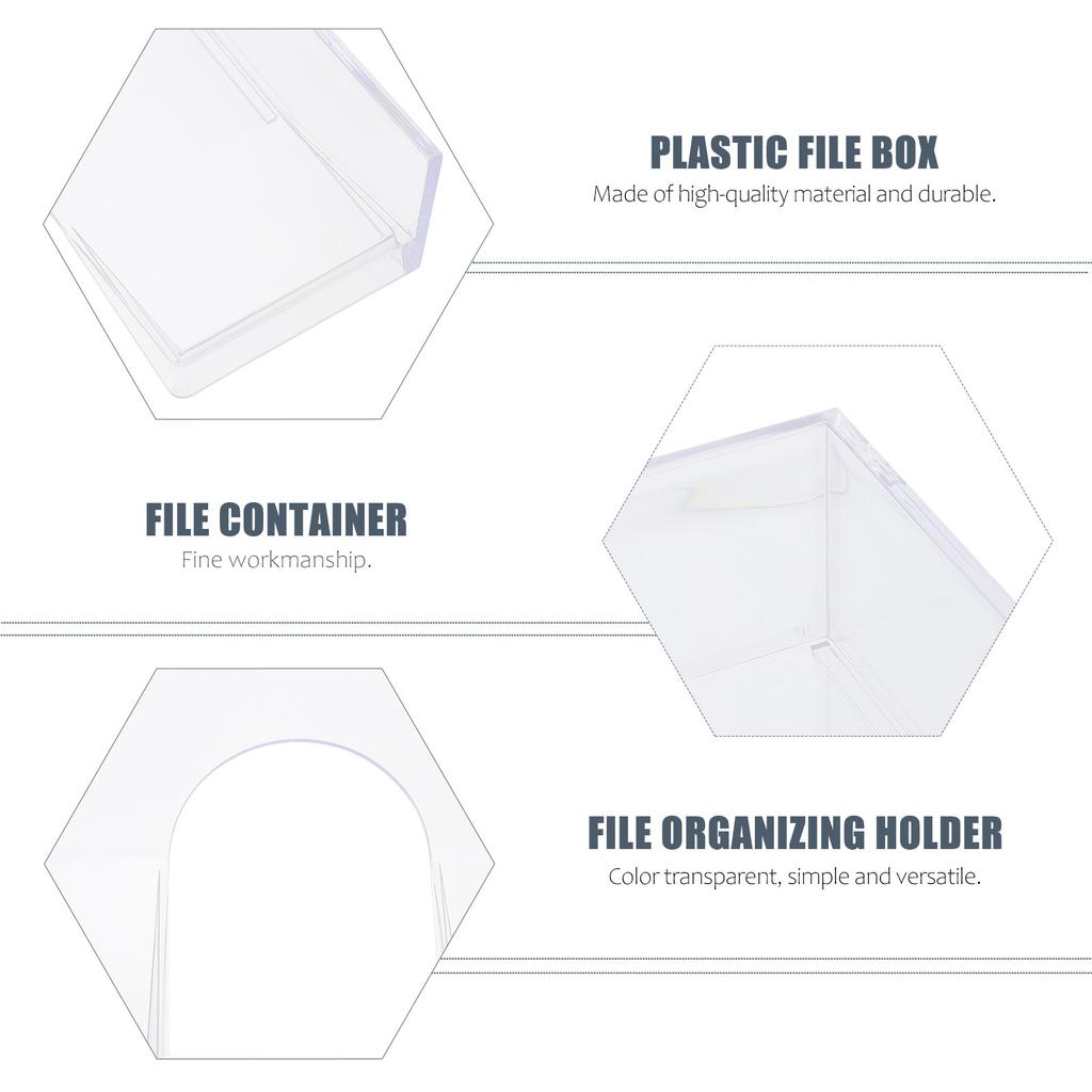 Superposable Document Box A4 Paper Holder Heavy Duty Tasteless Plastic File Organizer for Certificates Magazines Files Desktop