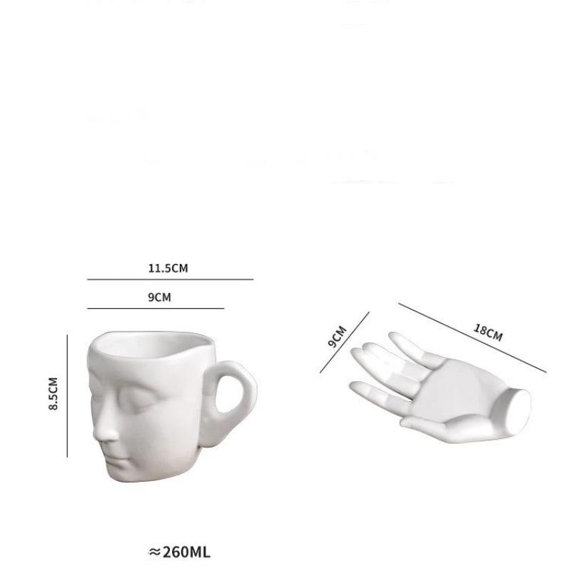 Evropská Vintage Keramická Sada Hrnků na Kávu – Kreativní Hrnky na Kávu s Obličejem Pár