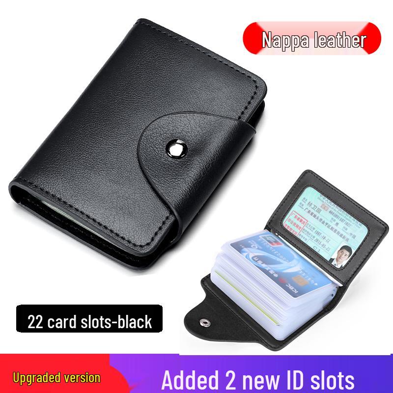 Porte-cartes élégant en cuir de vache pour femmes avec plusieurs fentes pour cartes de visite, cartes de crédit et permis de conduire