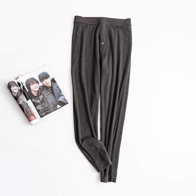 

Мужские теплые базовые брюки средней толщины из шелкового хлопка для осени и зимы XL темно серый