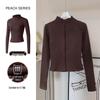 Women's Autumn Stand Collar Pilates Yoga Jacket: Plus Velvet, Quick Dry, Long Sleeve, Zipper Fitness Top for Running and Active Wear
