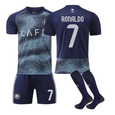 2025-26 Al-Nassr Away #7 RONALDO Sport Training Jersey Set with Socks Teens Kids Adults Football Kits