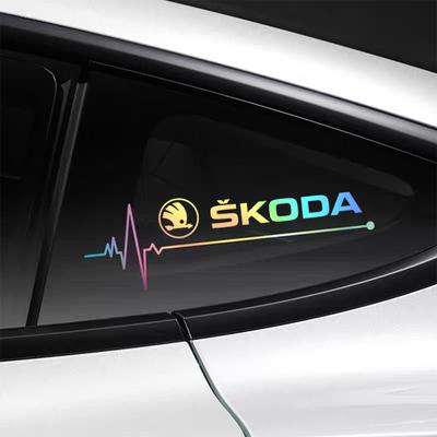 2 Adet araba çıkartması araba camı dekorasyon çıkartmaları lazer su geçirmez Skoda Octavia Superb Rapid Kodiaya Fabia Kamia Citigo ydpf68 7s için