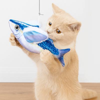 Plush Interactive Cat Toys Colorful Fish Shaped Flapping Fish Cat Toys USB Rechargeable Lightweight Interactive Cat Kicker Toy