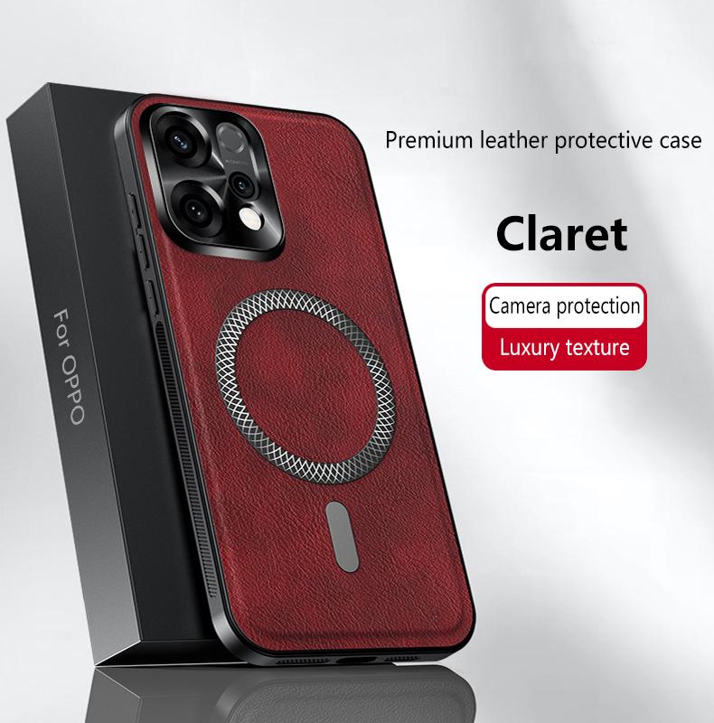 

For OPPO Reno 14 14 Pro leather full-cover magnetic waterproof shockproof fingerprint phone case For Reno 14 красный