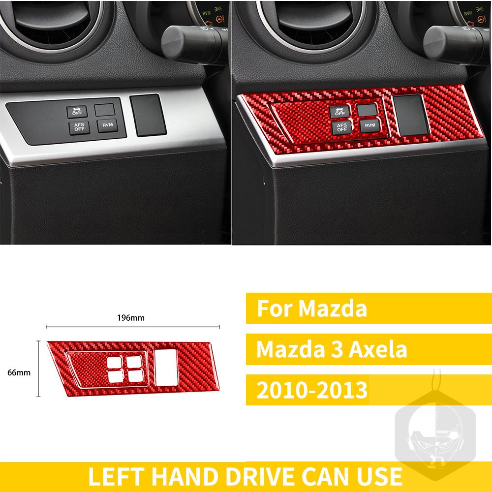 Red Carbon Fiber Whole Interior Stickers For Mazda 3 Axela 2010-2013 Car Accessories Dash Trim Gear Shift Console Cover Molding SW8