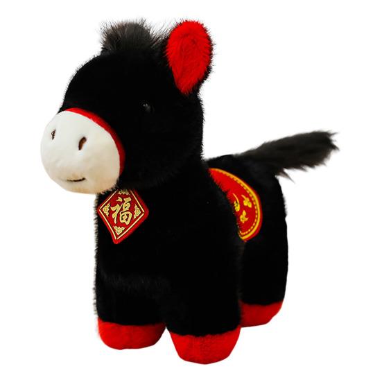 Horse Plush Doll Horse Brings Wealth Festival Zodiac Souvenir with PP Cotton Filling 2026 Chinese New Year Decor