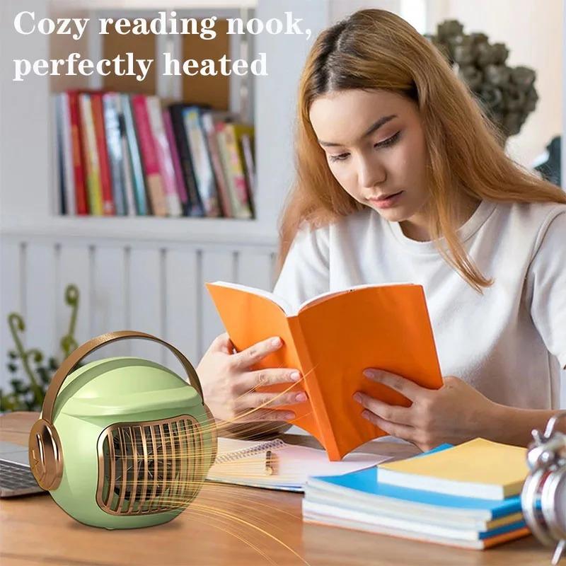 Portable Mini Space Heater 500W With Fast Heating Tip-Over/Overheat Protection Desktop Electric Heater EU/US Plug
