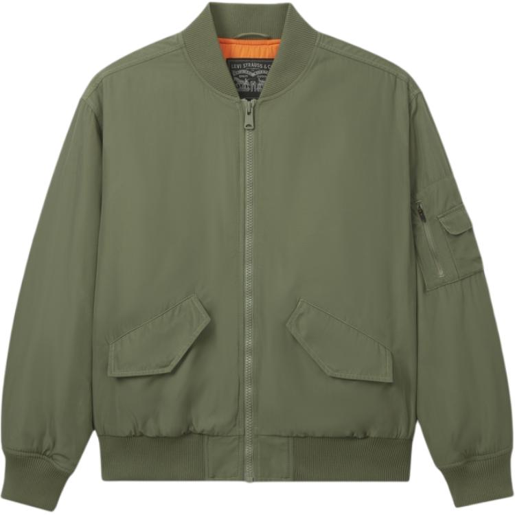 

Levis Solid Color Comfortable Loose Fit Pilot Long Sleeve Jacket Men Jackets Military-Green 002HK-0001 L