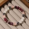 Festive Gifts Garnet Rose Quartz Clear Quartz Black Onyx Beaded Bracelet Natural Fashion Jewelry For Men Women Daily Wear Gift