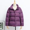 Autumn and Winter Down Jacket Women's Stand-up Collar Short Loose Coat Warm Small White Duck Down Bread Jacket