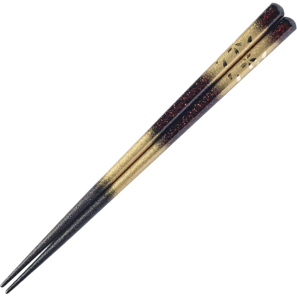 Wakasa Lacquer Rounded with Snowmelt Cherry Blossom Gold Natural Dishwasher Made in Item 264536 Chopsticks, Design, Finish, Wood, Safe, 21cm, Japan,