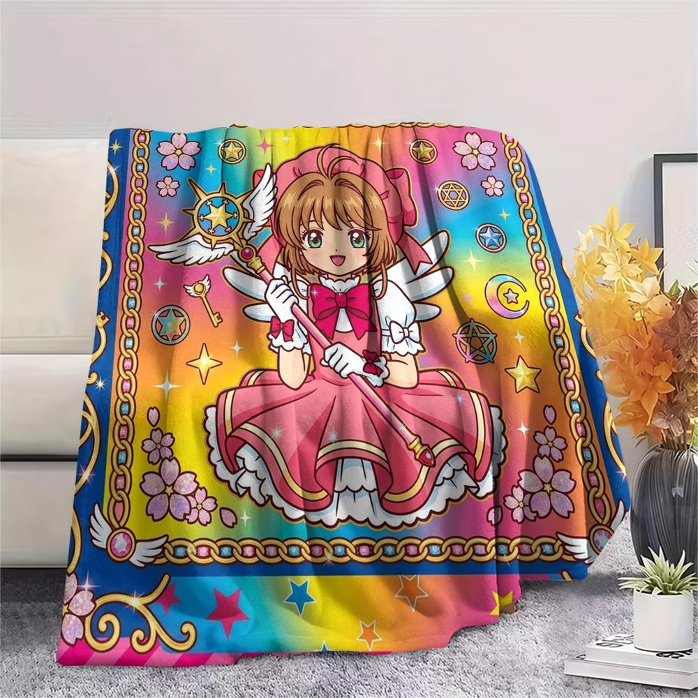 Cardcaptor Sakura Print Flannel Blanket, Ultra Soft High Quality All Seasons Warm Throw, Home Decor Cozy Blanket, Perfect Christmas Gift