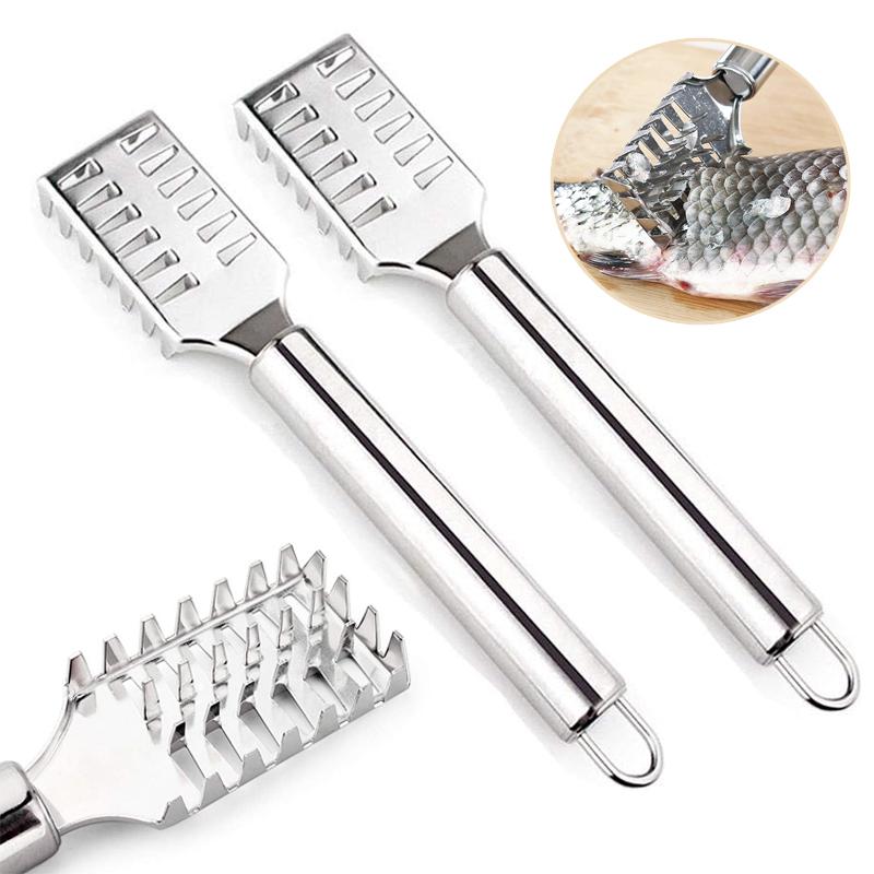 1ks Odolná nerezová ocel Škrabka na šupiny na ryby Škrabky na kuchyňské nádobí Nerez na šupiny na ryby Kartáč Škrabka na šupiny na ryby