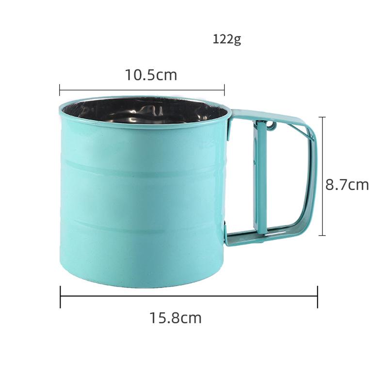 Setaccio Per Farina In Acciaio Inox – Semiautomatico, 15x10x9.4 Cm, Con Maniglia Ergonomica