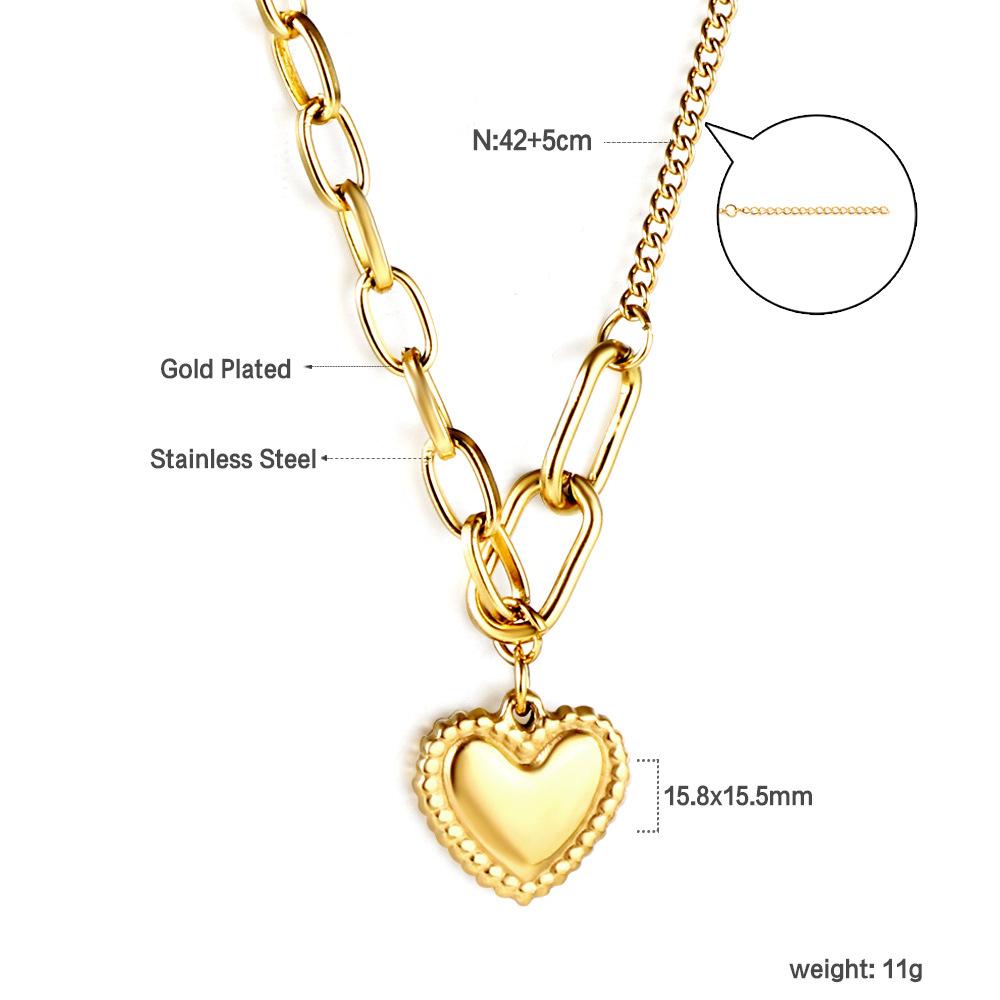 Dainty Gold Necklace With Heart Pendant Minimalist Fashion Jewelry For Women Delicate Layering Chain