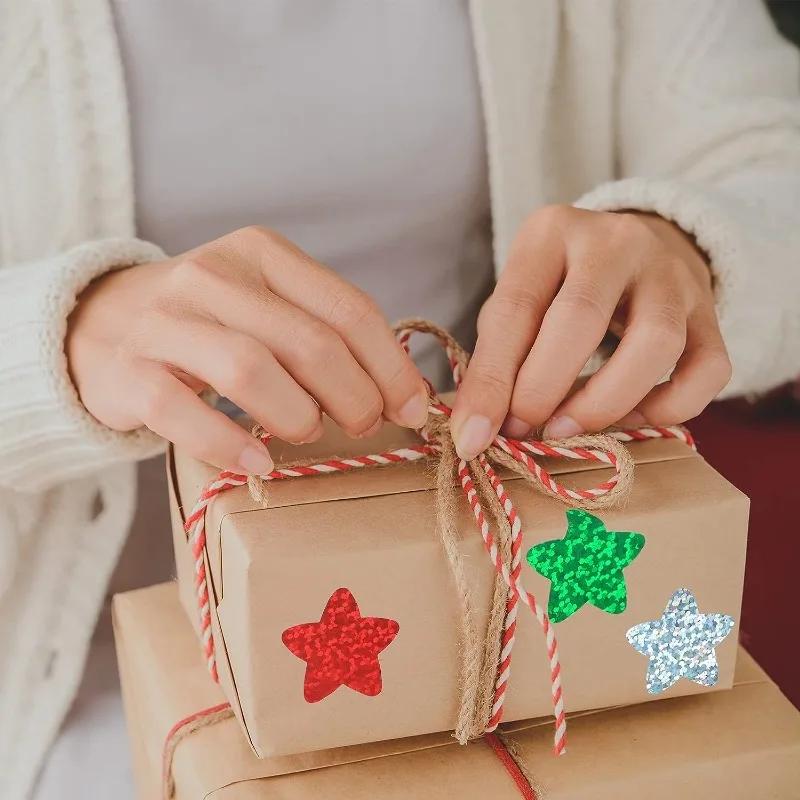 500PCS Gold Star Stickers Wedding Holiday Birthday Party Gift Box Sealing Sticker Envelope Invitation Letter Sticker Decorative