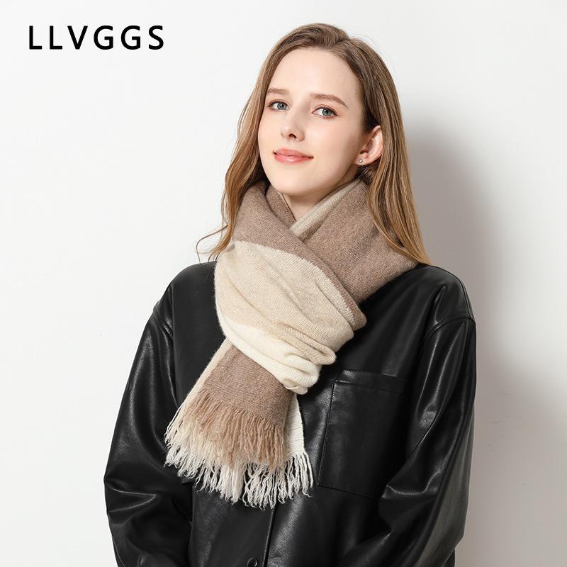 Pure cashmere scarf, double-sided large shawl, women's air-conditioned room, warm and dual-purpose girlfriend gift, high-end exterior with tassel