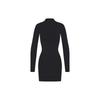 Soft Smoothing Seamless Turtleneck Mini Dress Women Dress Onyx Agate DR-MIN-4777-ONX