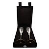Silver Plated Engraved Goblet Flute Wine Glass with Black Box, Best for Parties, Diwali Gift Set, 100 ML Each, Set of 2