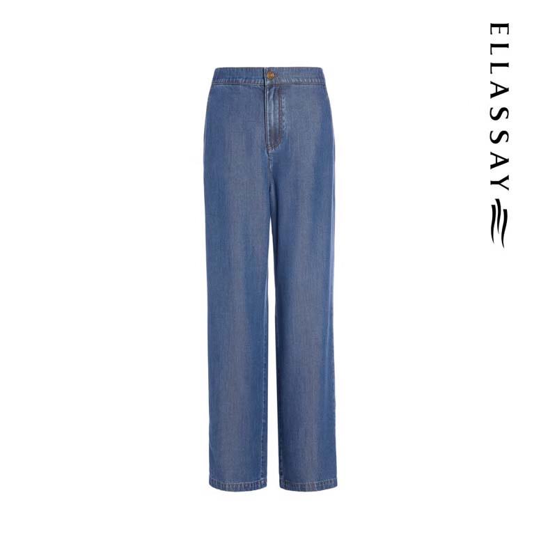 ELLASSAY Women's Lyocell Wide-Leg Jeans