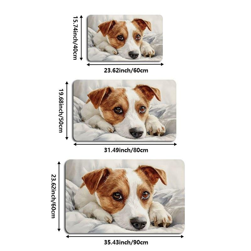 1Pcs Anti Fatigue Door Rugs, Jack Russell Terrier Print Waterproof Non-Slip Thick Cushioned Door Mat Heavy Duty Comfort Standing Mat for Door