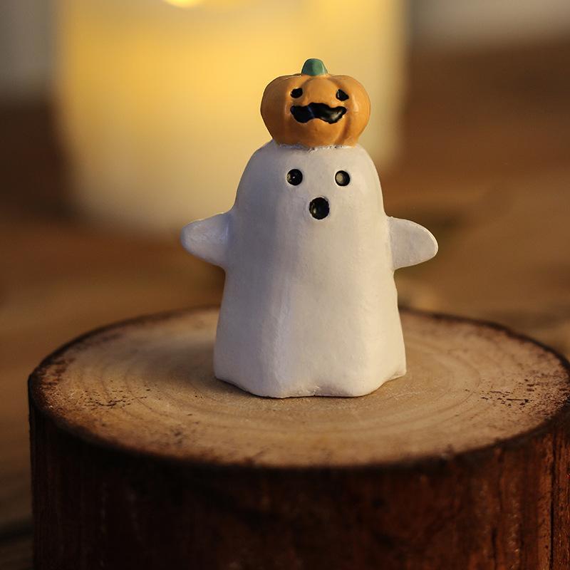 Halloween Decorations - Cute Owl, Bat, Pumpkin, Ghost Resin Craft Figurines - Party Small Gifts